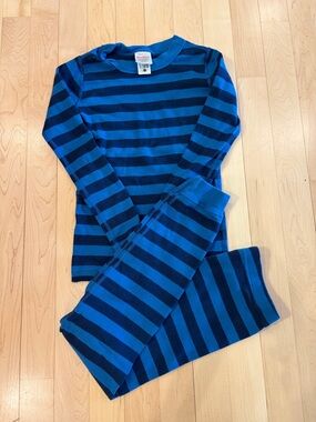 Hanna Andersson Navy & Royal Blue Striped Kids Pajama Set